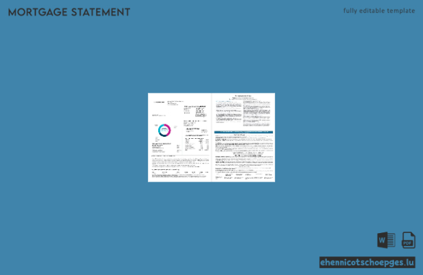 USA New York Piermont Bank Hypothekendarlehensabrechnung in Word- und PDF-Format, 4 Seiten 1,-2 Beispielvorschau